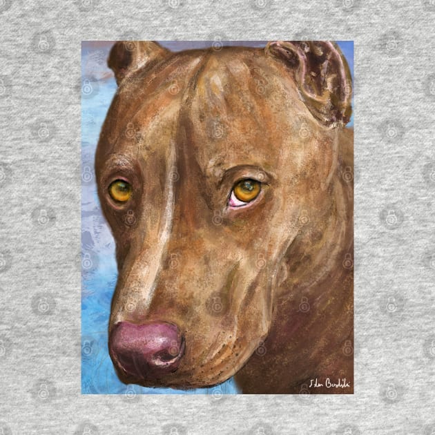 A Beautiful Red Nose Pit Bull Painting by ibadishi